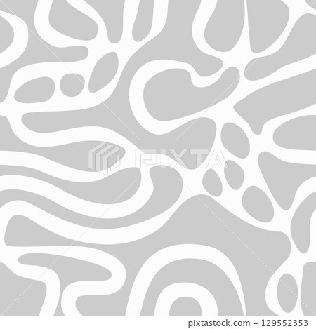 Abstract seamless pattern with fluid organic shapes, creating a dynamic, modern design. Vector illustration. 129552353