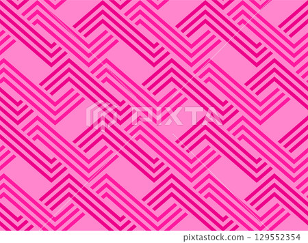 Seamless geometric pattern of interlocking zigzag lines , creating a textured visual effect. Vector illustration. 129552354