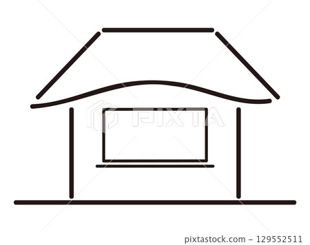 Flat design of a house with a roof Flat design of a house with a roof 129552511