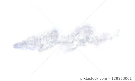 White smoke exhaust emission with transparent background isolated overlay for pollution or industrial effect in compositions 129553001