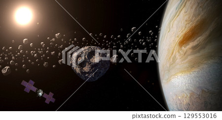 Jupiter asteroid Psyche and main asteroid belt. 129553016