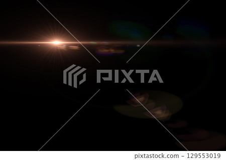Lens flare light on black. Lens flare light on black. 129553019