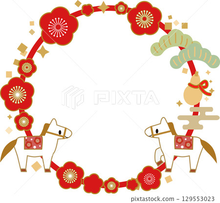New Year's card frame materials for the Year of the Horse New Year's card frame materials for the Year of the Horse 129553023
