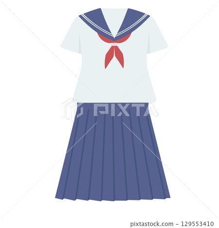 Sailor suit summer clothing illustration 129553410