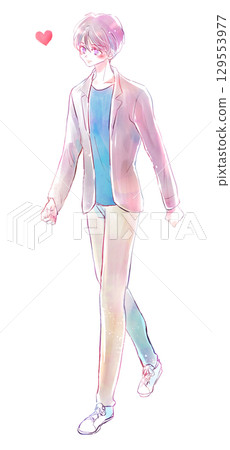 A man walking with a smile Love 129553977