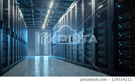 modern data center showcasing advanced cybersecurity service with cloud technology integration and efficient server management modern data center showcasing advanced cybersecurity service with cloud technology integration and efficient server management 129554211