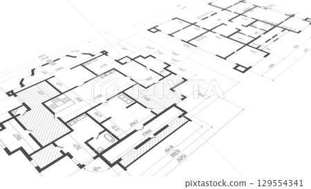 House plan project .Architectural plan .Engineering design .Industrial construction of houses .illustration. House plan project .Architectural plan .Engineering design .Industrial construction of houses .illustration. 129554341