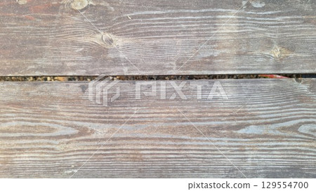 Weathered wooden planks texture with natural lines and grooves 129554700