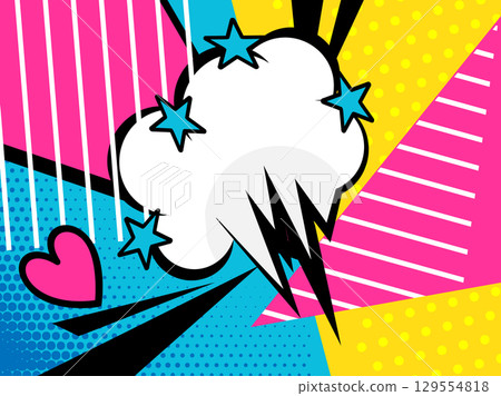 Vibrant pop art halftone background for comics 129554818