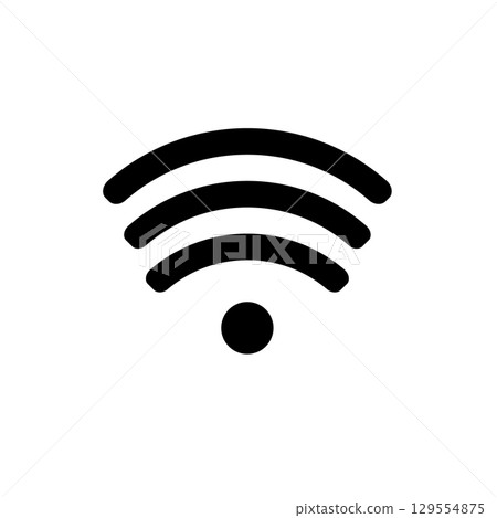 Minimalist black wi-fi signal icon on white background 129554875