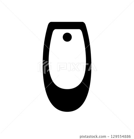 Simple black and white symbol with circle and oval design Simple black and white symbol with circle and oval design 129554886