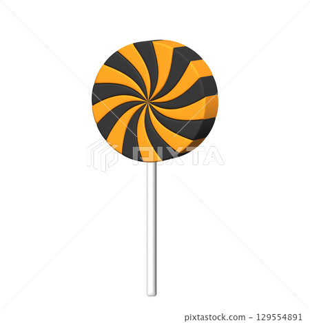 Spiral orange and black lollipop with swirl design Spiral orange and black lollipop with swirl design 129554891