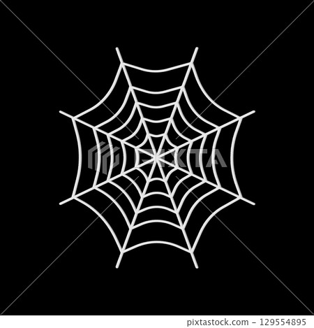 Intricate spider web on black background 129554895