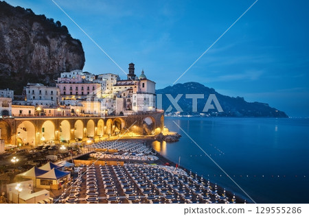 Atrani and Blue Hour 129555286