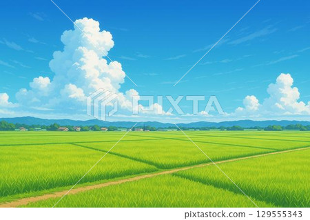 Rural landscape, rice fields, countryside, rural landscape 129555343