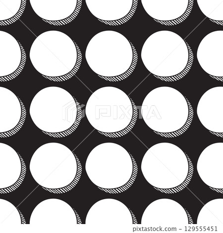 Seamless black and white vector illustration of a pattern Seamless black and white vector illustration of a pattern 129555451