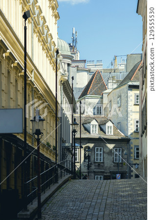 Vienna, Austria - June 13, 2023: View of one of the streets in the center of Vienna 129555530
