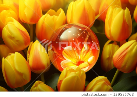 Soft, billowy clouds float against a clear, blue sky, their edges gently lit by sunlight, offering a calm, serene view of nature beauty 129555768