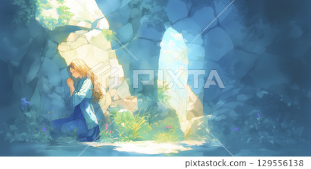 Girl praying 129556138