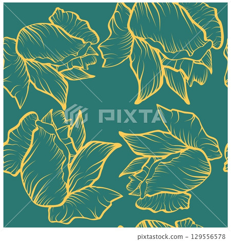 Colorful roses in trendy style. Abstract floral background. Modern design template for decoration Colorful roses in trendy style. Abstract floral background. Modern design template for decoration 129556578