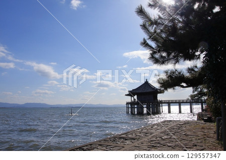 Lake Biwa, Shiga Prefecture: Katata Ukimido and its scenery Lake Biwa, Shiga Prefecture: Katata Ukimido and its scenery 129557347