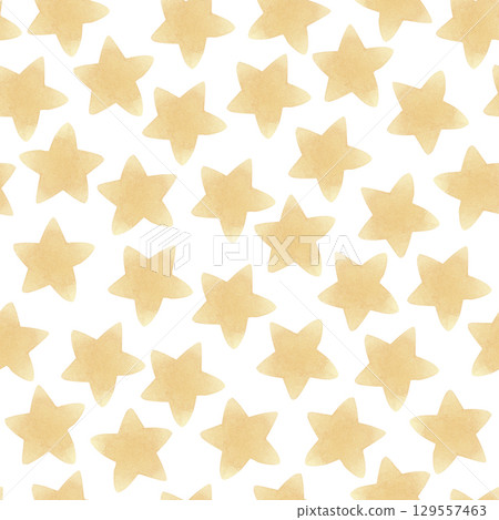 Watercolor yellow star seamless pattern Watercolor yellow star seamless pattern 129557463
