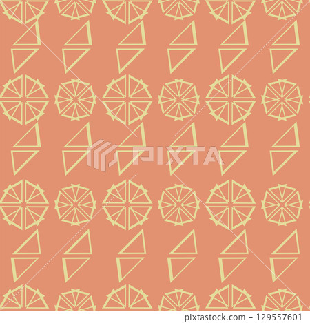 seamless pattern of geometric shapes in the shape of a lemon without a background 129557601