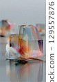 Abstract geometric prism with colorful fibers and reflections for modern art and design 129557876