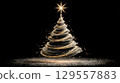 Glowing christmas tree with star design for holiday decorations and greeting cards 129557883