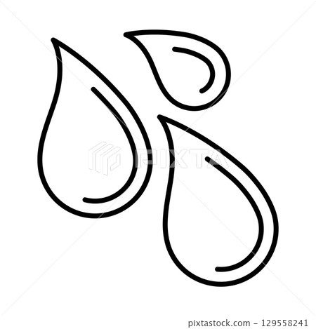 Water drops icon. Aqua or liquid thin line illustration. Water drops icon. Aqua or liquid thin line illustration. 129558241