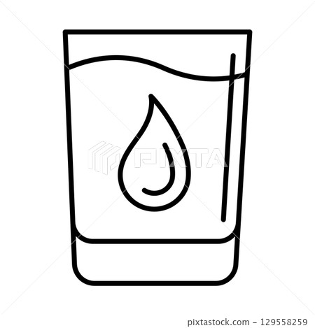 Glass of water icon. Aqua or liquid thin line illustration. 129558259