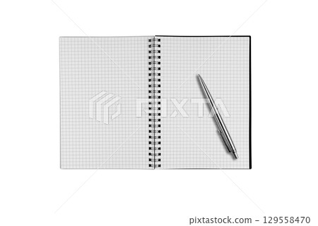 Checkered Notebook Pen Spiral White Art Display 129558470