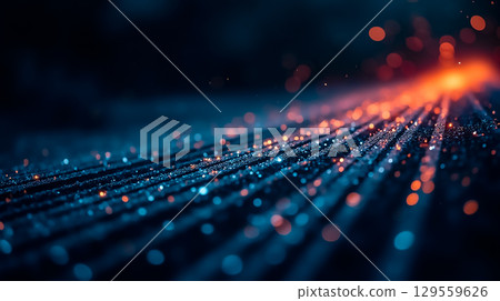 Colorful sparkling lights create a dynamic pattern on a dark surface during a nighttime setting Colorful sparkling lights create a dynamic pattern on a dark surface during a nighttime setting 129559626