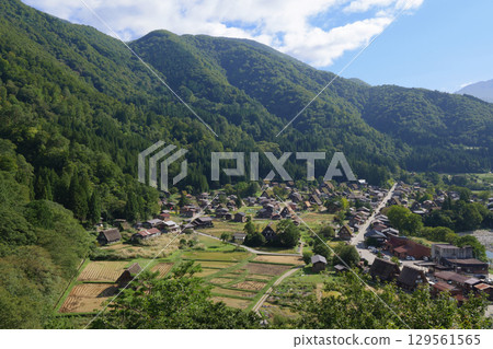 Shirakawa-go seen from the castle ruins observation deck 129561565
