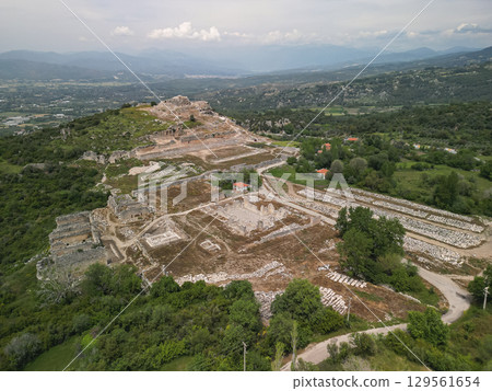 Ancient city of Tlos sprawling across terraces near Fethiye, Mugla, Turkey 129561654