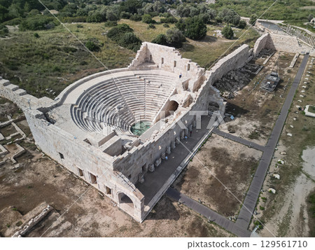 Restored bouleuterion of Patara with marble cavea and portico in Antalya, Turkey Restored bouleuterion of Patara with marble cavea and portico in Antalya, Turkey 129561710