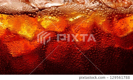 Transparent carbonated cola image background material 16:9 size AI generated material 129561788
