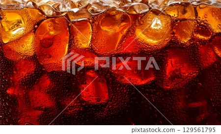 Transparent carbonated cola image background material 16:9 size AI generated material 129561795