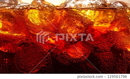 Transparent carbonated cola image background material 16:9 size AI generated material 129561796