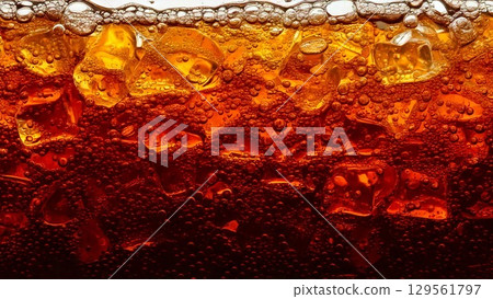 Transparent carbonated cola image background material 16:9 size AI generated material 129561797