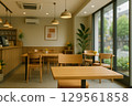 A warm cafe background for broadcasting 129561858