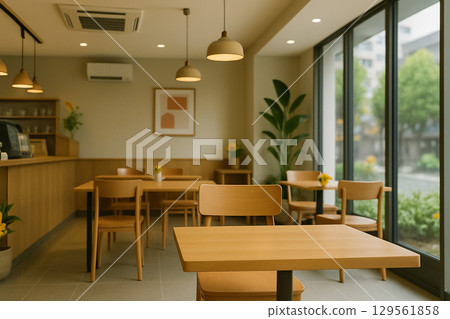 A warm cafe background for broadcasting 129561858