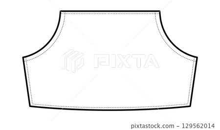 Kangaroo Pouch Pocket technical fashion illustration. Flat apparel template front view. Women, men unisex style item CAD 129562014