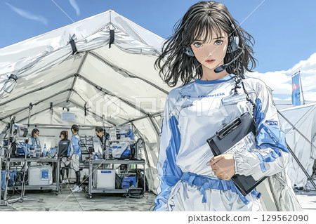 一位女工作人員透過防災廣播傳遞訊息 129562090