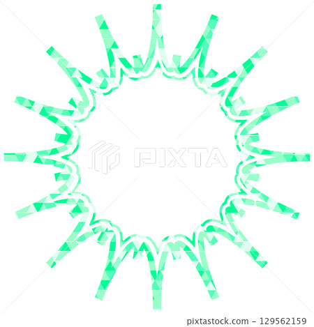 Stained glass style speech bubble, triangular pattern, jagged shape 129562159