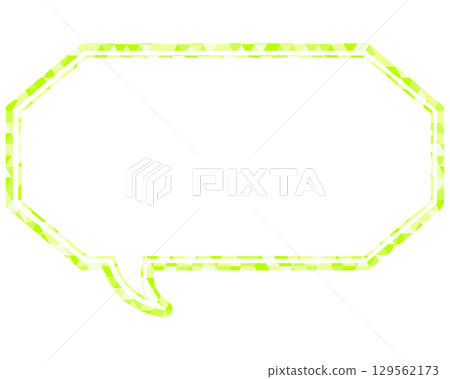 彩色玻璃風格的對話泡泡，三角形圖案，細長的八邊形 129562173