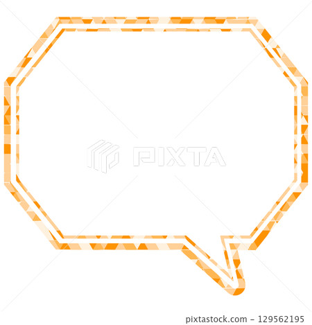 彩色玻璃風格的對話泡泡，三角形圖案，八角形，有角 129562195