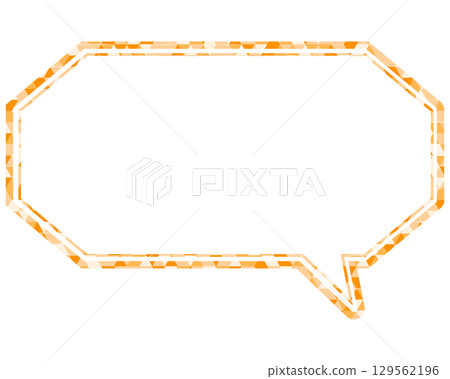 彩色玻璃風格的對話泡泡，三角形圖案，細長的八邊形 129562196