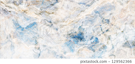 Blue and beige marble background 129562366