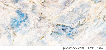 Blue and beige marble background 129562367